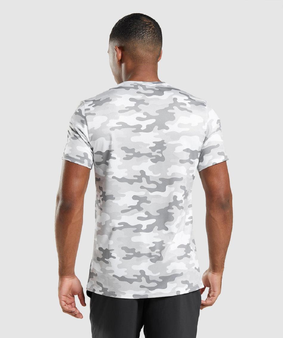 T Shirts Gymshark Arrival Hombre Gris Claro Camuflaje | CO 3413ZUT